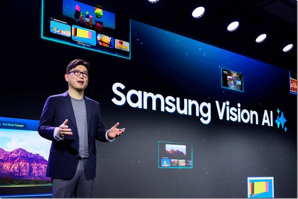 【新聞圖片1】三星電子總裁暨影像顯示事業部負責人SW Yong於First Look 2025上指出：「三星將智慧顯示器定位為互動式智慧生活夥伴，而非僅是單向的被動消費品。透過Samsung Vision AI，將螢幕融合娛樂、個人化與生活解決方案，精簡個人生活。」