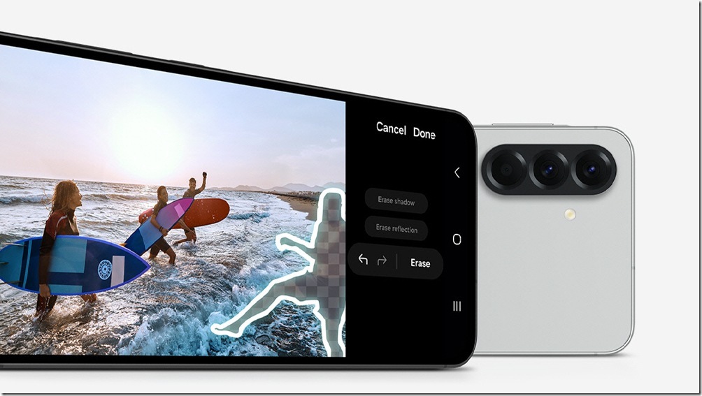 【新聞圖片3】升級版「物件橡皮擦」透過AI精準判別欲擦除的物件一鍵消除，不再擔心路人攪局壞了旅遊回憶。