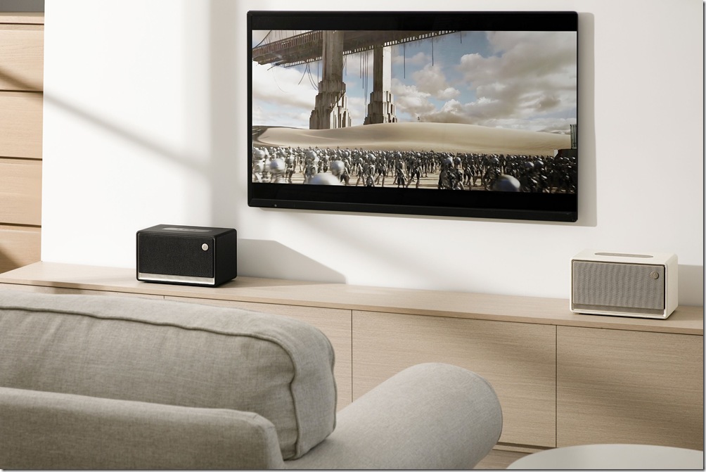 (7) EDIFIER ES300 藍牙串流喇叭支援雙裝置同時連接，使音訊來源能夠更便利地一鍵切換。