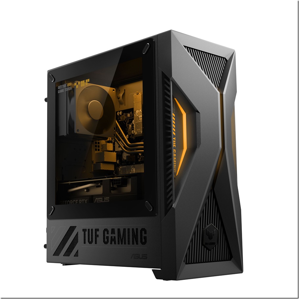 ASUS TUF Gaming T500電競桌機最高搭載Intel Core i7處理器、NVIDIA GeForce RTX 5060 Ti顯示卡，輕鬆暢玩最新遊戲。