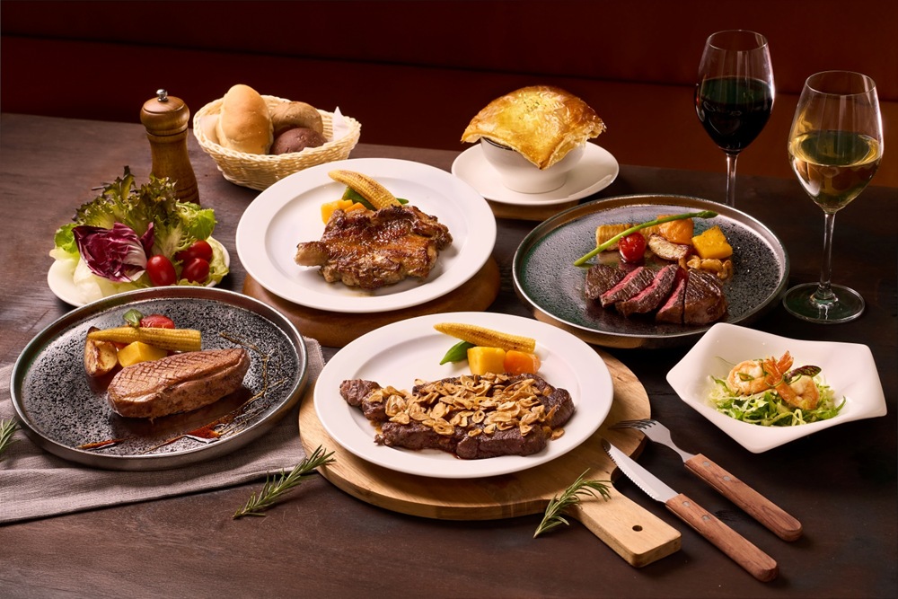 03_TOK牛排屋提供多樣主餐，搭配舒活自助吧吃到飽398元起，引領輕奢食尚