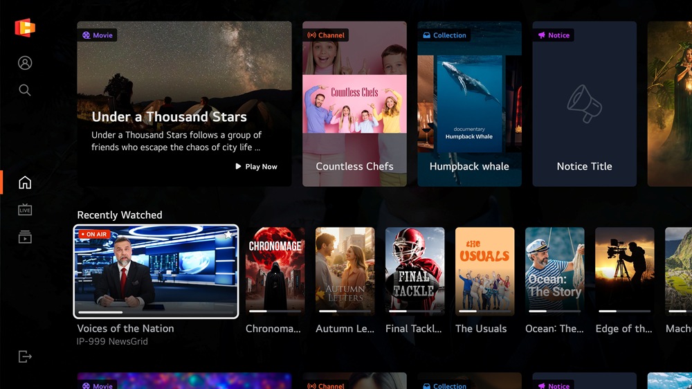 【新聞圖片3】LG Channels 提供節目表、節目資訊與紀錄最近觀看等功能（畫面僅供示意，實際介面與內容依地區、機型及軟體版本更新為準）