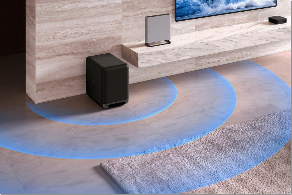 圖 9) HT-A9M2 可擴充選購 SA-SW5 或 SW3 無線重低音揚聲器，打造更撼動的聲音效果