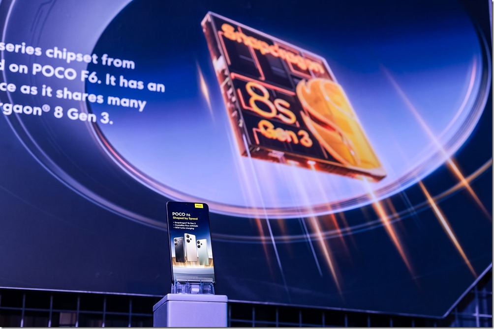 05. POCO F6 搭載 Snapdragon® 8s Gen 3，憑借超過 153 萬的 AnTuTu 跑分，POCO F6 輕鬆勝過大多數同級手機，在提供流暢、輕鬆的全方位效能方面表現出色。